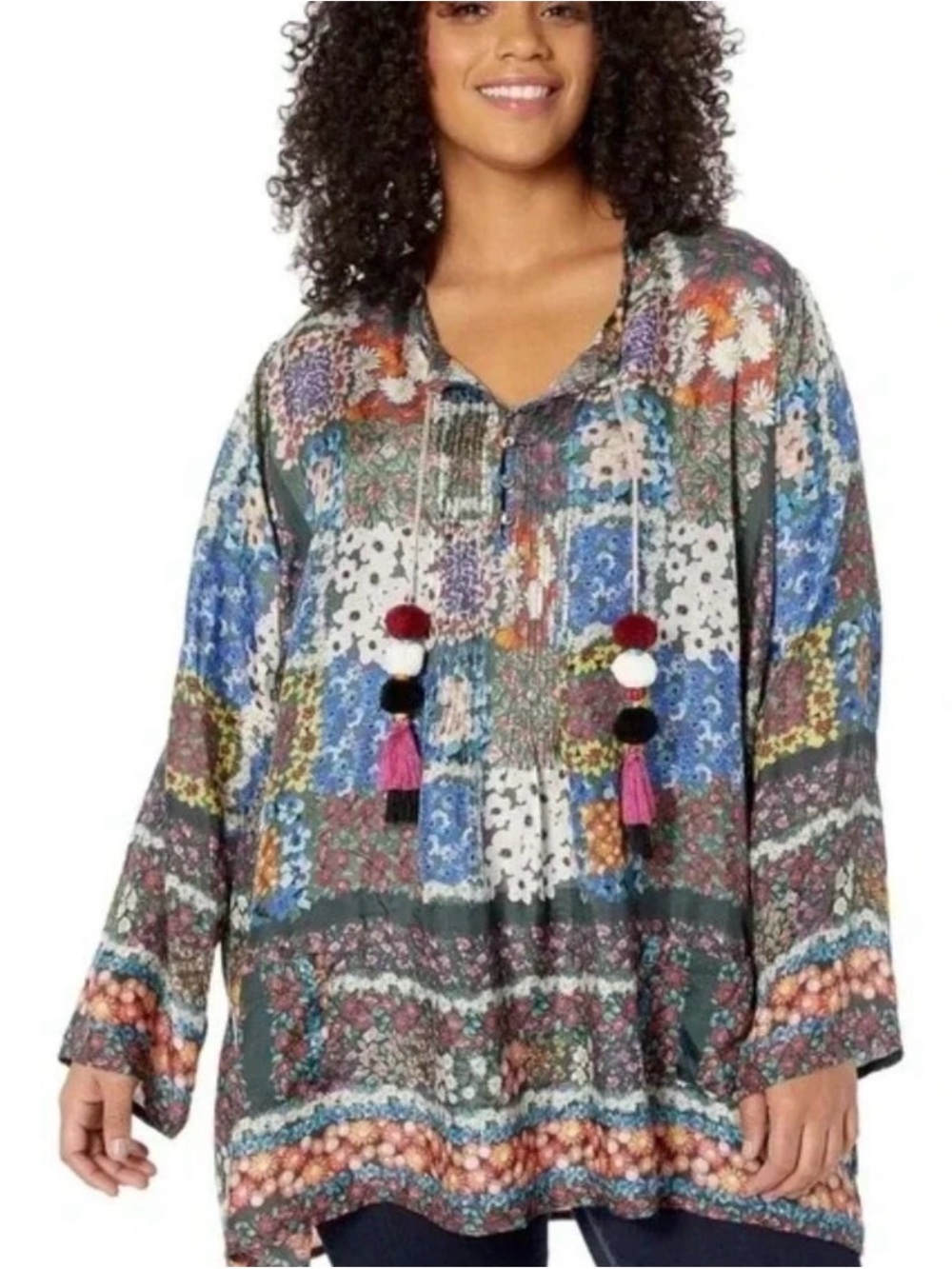Johnny Was Daisy Silk Tunic